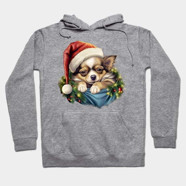 Lazy Chihuahua Dog at Christmas Hoodie by Chromatic Fusion Studio